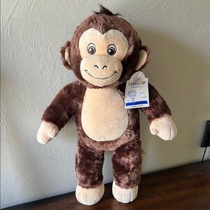 BUILD A BEAR WORKSHOP Smiley Monkey II STUFFED Animal Brown Plush NEW WITH TAG